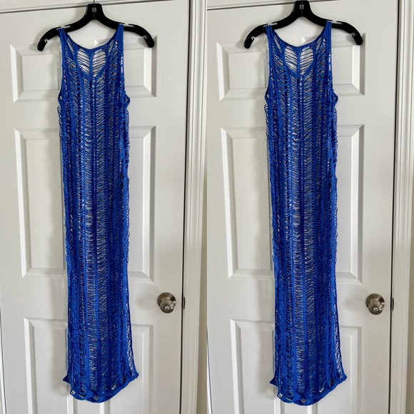 SALE! NEW Boutique Amazon Crochet Summer Cover Up Cut Out Dress M - Picture 2 of 4